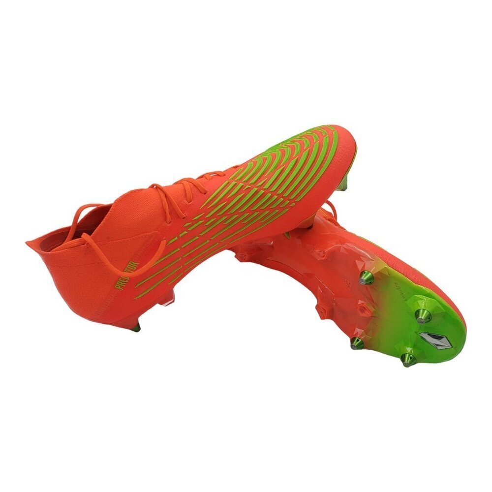 adidas Predator Edge.1 SG Soccer Cleats GW1016 Orange Green Mens Size 12.5‎ EUC